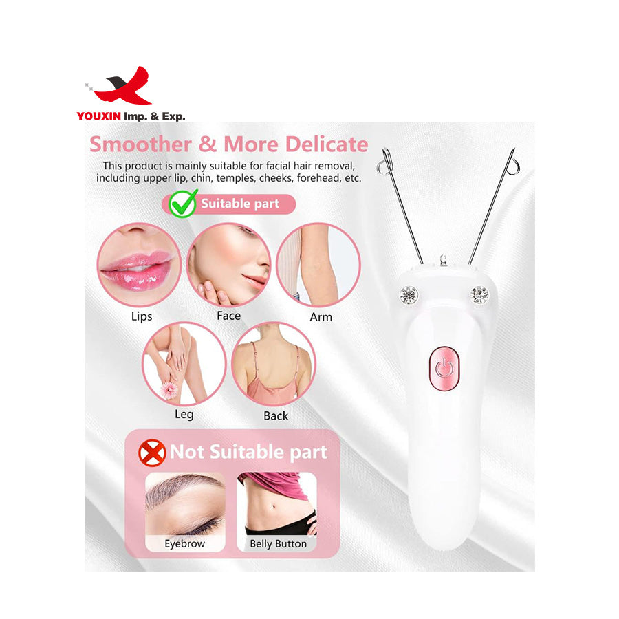 ✨ Butterfly Design Electric Threading Epilator – Facial Hair Remover Machine
