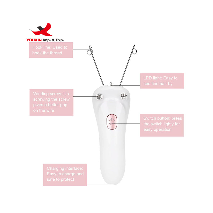 ✨ Butterfly Design Electric Threading Epilator – Facial Hair Remover Machine